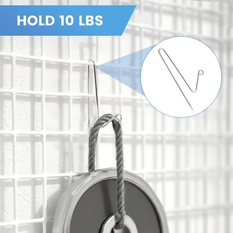 Everlling 30 Pcs Cubicle Hooks for Fabric Walls, Fabric Panel Wire Hooks with Clear Storage Box, Hold 10Lbs, Stainless Steel Wall Clips, Picture Hangers for Home, Office Cubicle Decor Accessories,Silver - Image 3